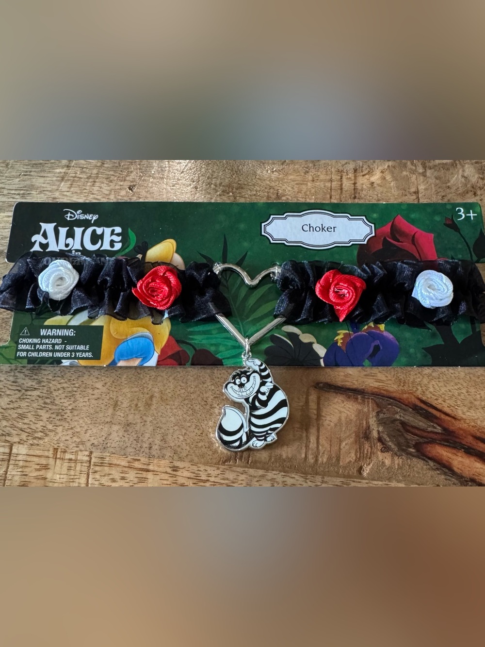 Disney Alice in Wonderland Choker Necklace with Cat Pendant